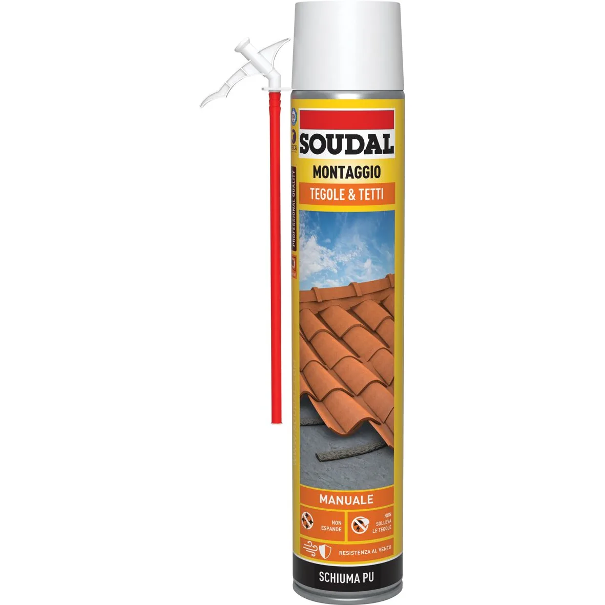 Soudal Schiuma adesiva per tegole e tetti manuale grigio 750 ml