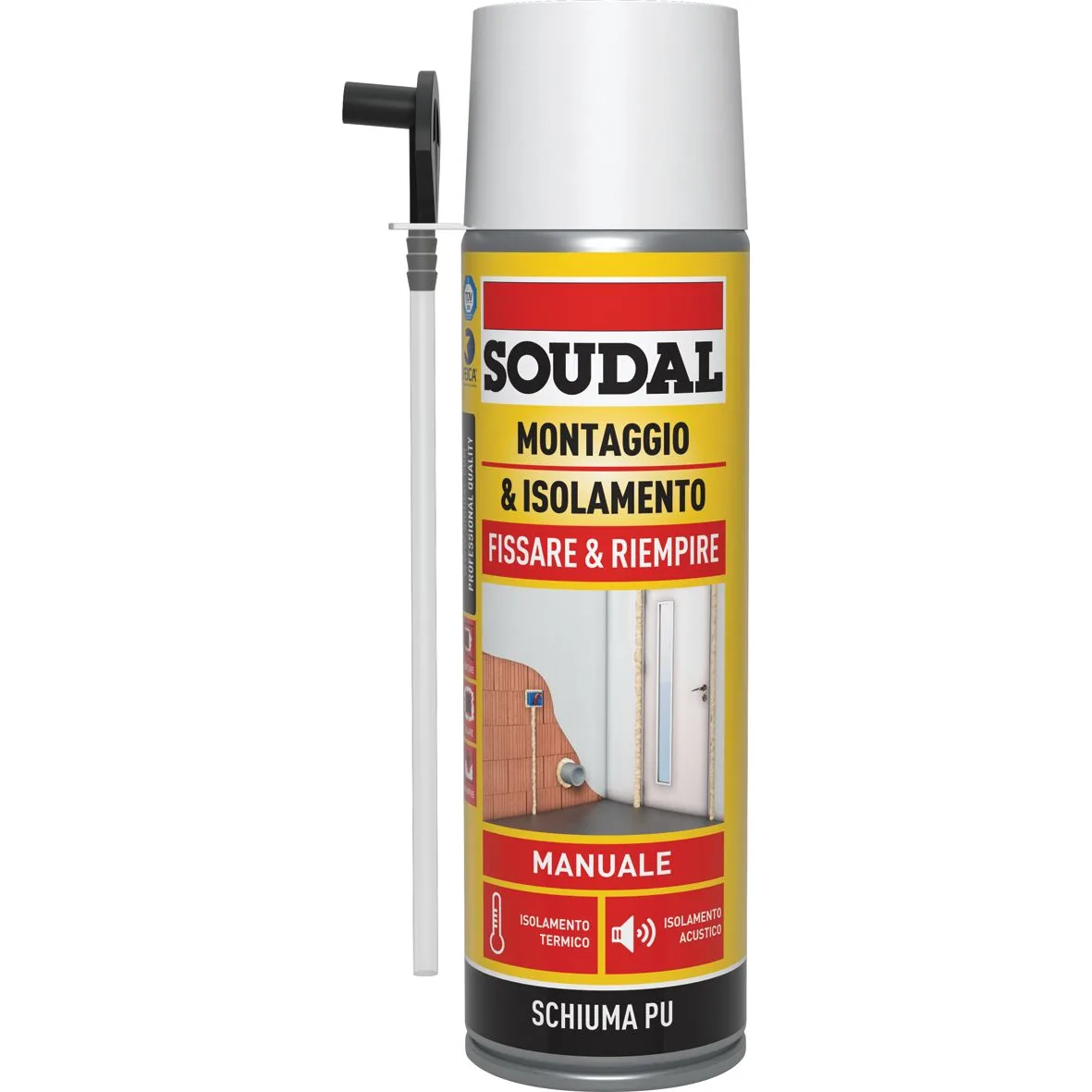 Soudal Schiuma poliuretanica montaggio e isolamento manuale 750 ml champagne