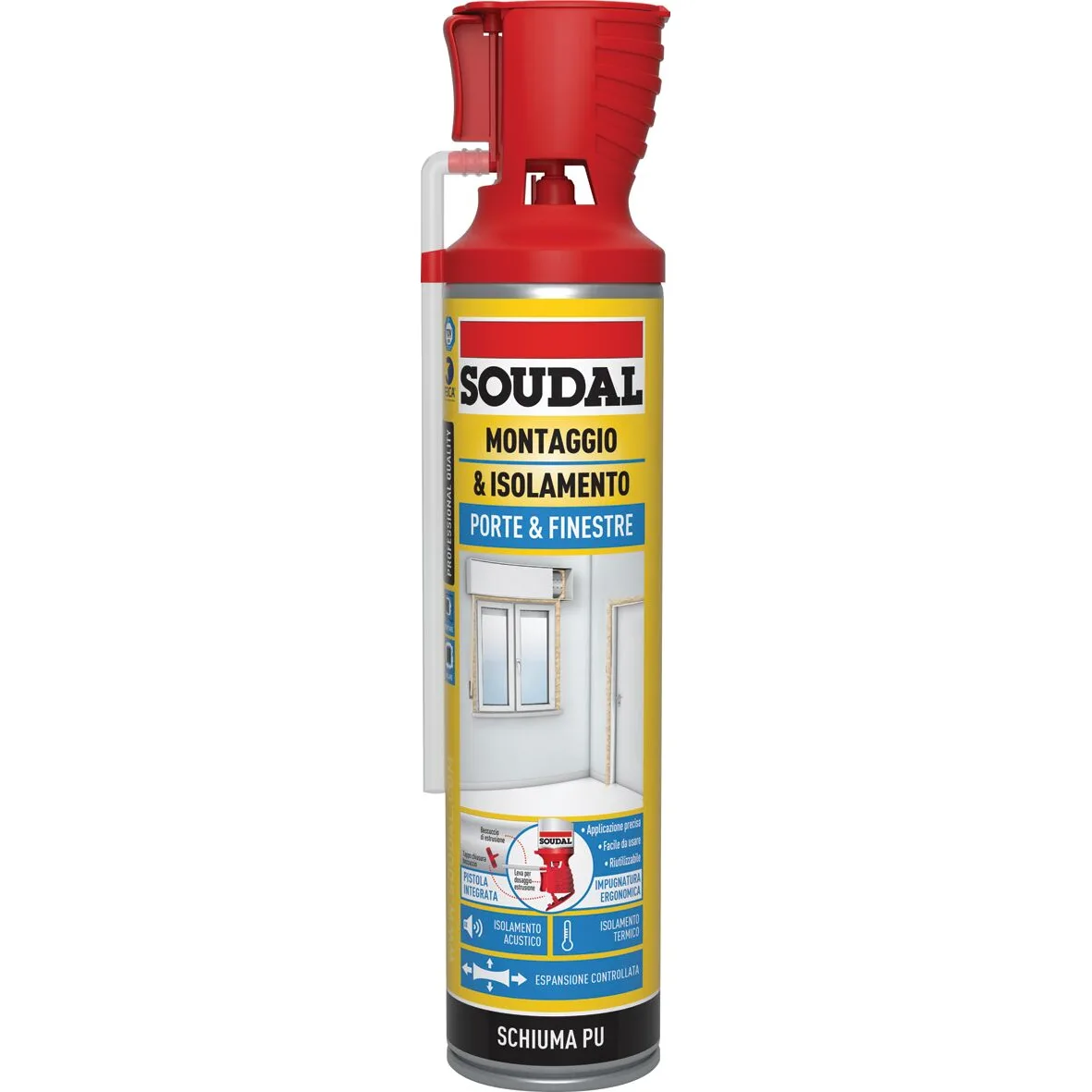 Soudal Schiuma porte e finestre Genius Gun champagne 600 ml