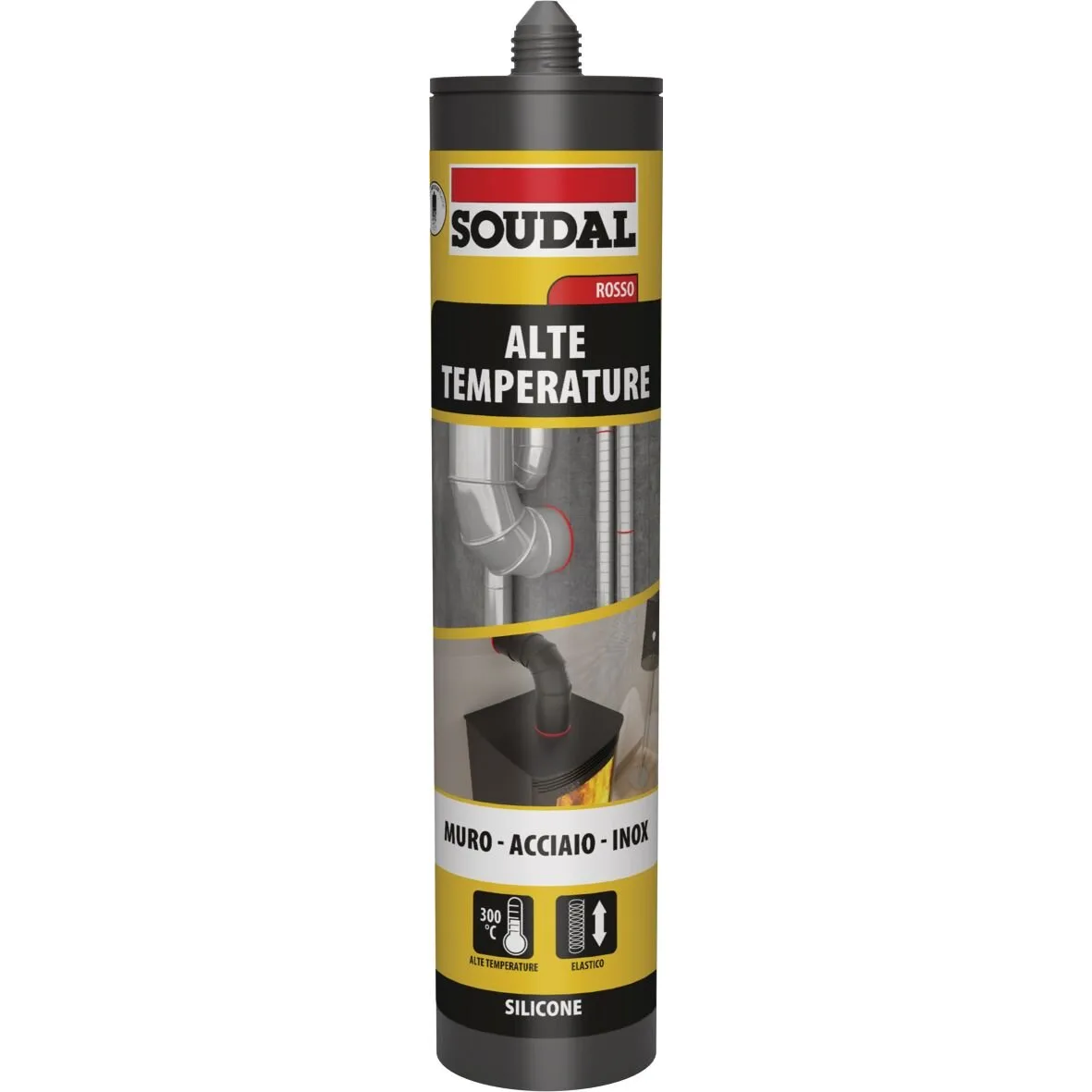 Soudal Silicone alte temperature rosso 310 ml