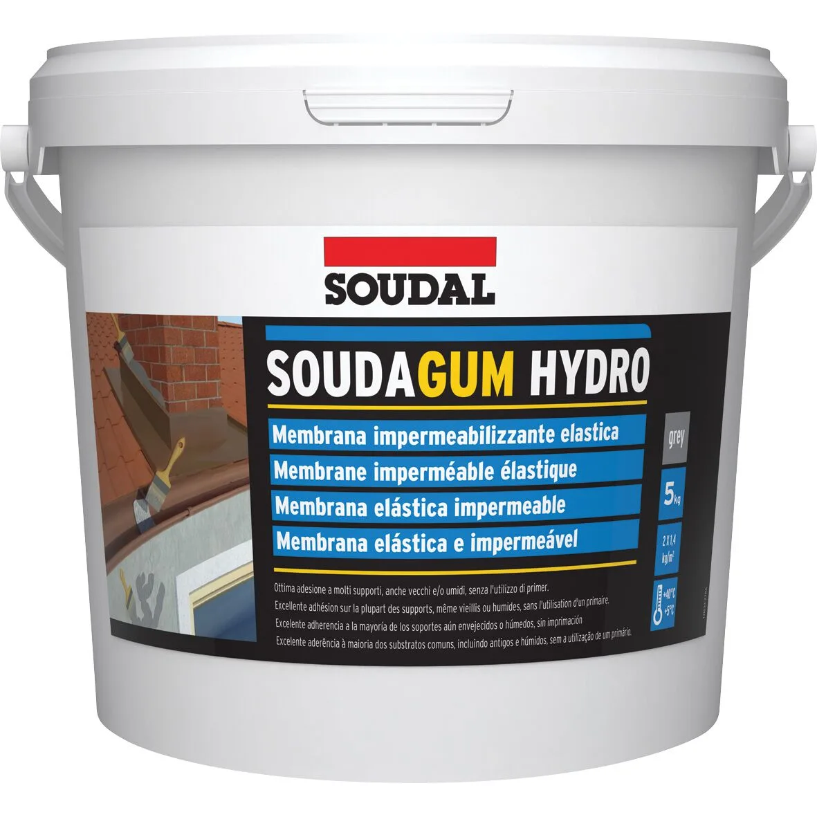 Soudal Soudagum Hydro membrana impermeabilizzante liquida grigio 5 kg