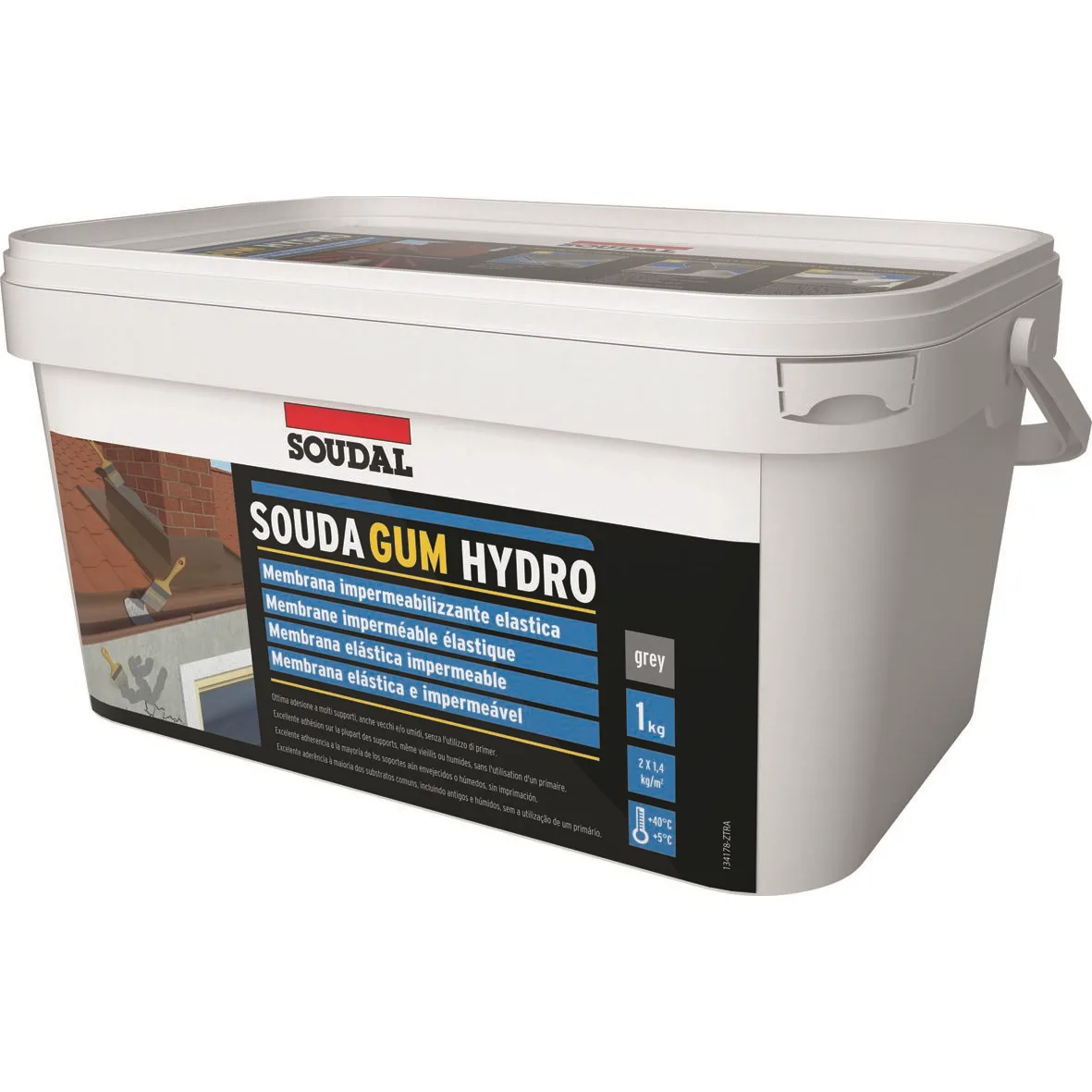 Soudal Soudagum Hydro membrana liquida impermeabilizzante grigio kit 1 kg